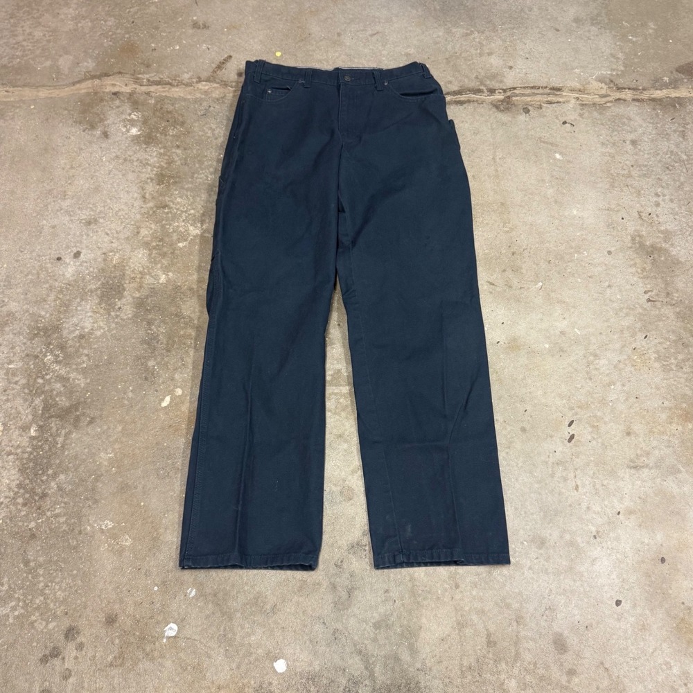 Dickies Mens Navy Blue Duck Carpenter Pants DU336RDN 34x32 Workwear